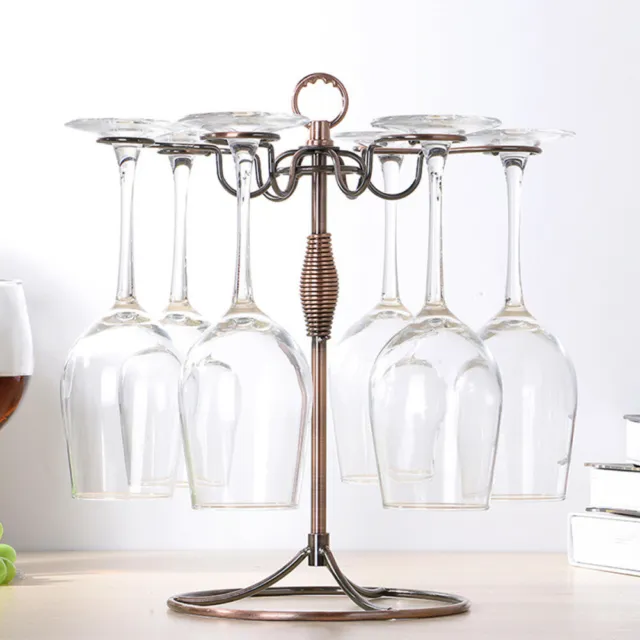 1pc Vintage Wine Glass Cup Holder Stemware Upside Down Hanging Rack Iron