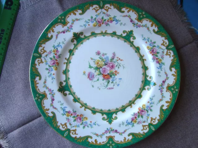 Myott Staffordshire England Sevres 10.5in Dinner Plate Signed Roberts