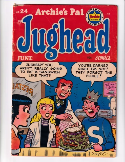 Archie's Pal Jughead 24 Vg Comics Book Teen Humor Fashion Veronica Betty (1954)