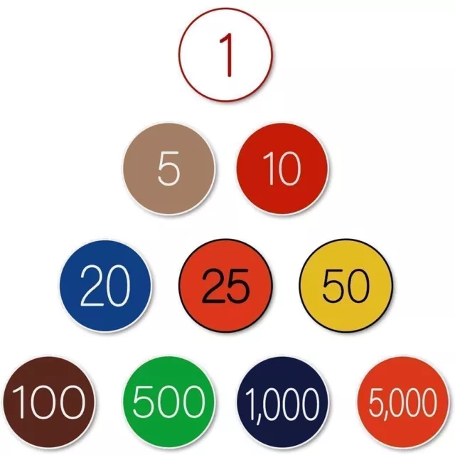 10 Numbered poker lammer dealer buttons *Choose the Denomination*