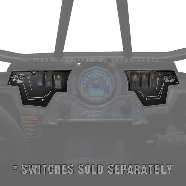 2 Piece 6 Switch CNC Dash Panel Speedometer RZR XP1000 S 900 1000 Stealth Black