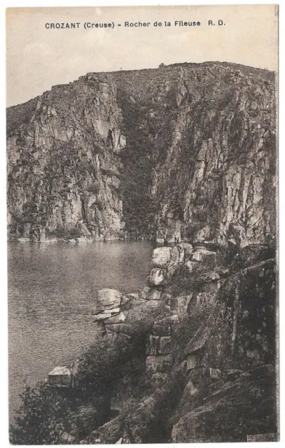CROZANT(23) Rocher de la Fileuse dans la Creuse CPA non circulée ~1910