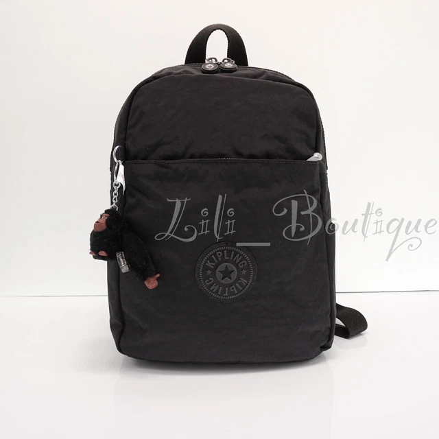 NWT Kipling KI1910 Ferris Backpack Small Bag Travel Casual Polyamide Black Tonal