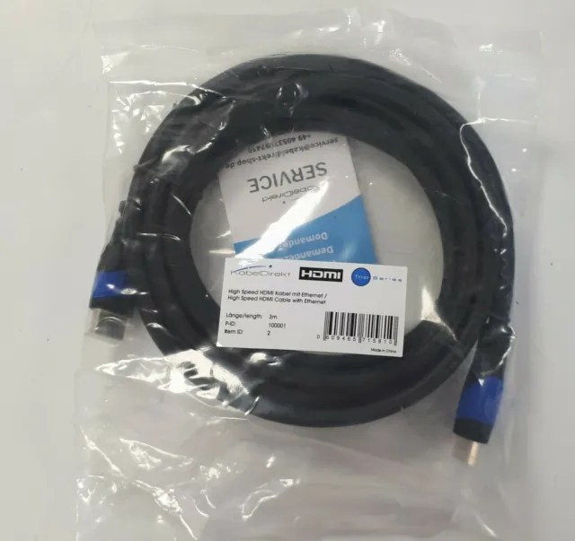 KabelDirekt 3m Câble HDMI avec Ethernet Réf 100001 /EBNC
