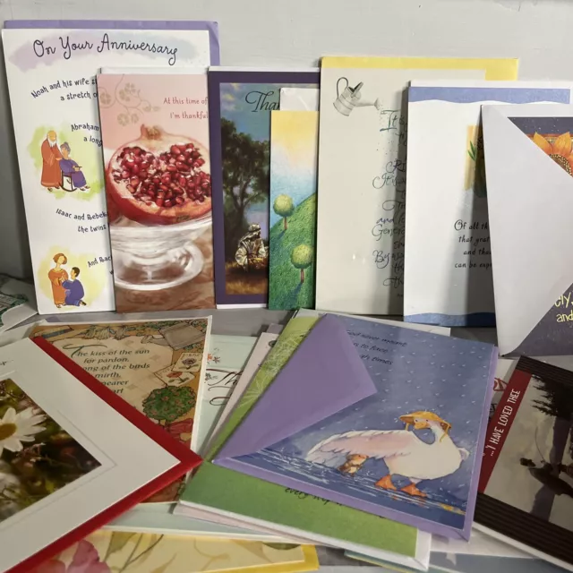 LOT OF 23 Random Assorted Religious Inspirational Greeting Cards With Envelopes
