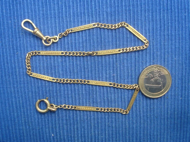 Chaîne De Montre Gousset B27 Plaquée Or - Bijou Ancien, Occasion, Couleur Dorée