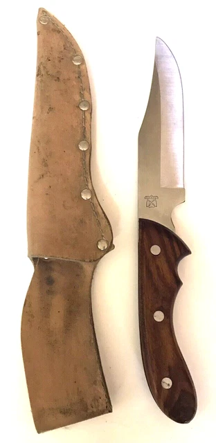 MAXAM Fixed Blade Hunting KNIFE w/ LEATHER Sheath JAPAN 11" Full Tang VINTAGE