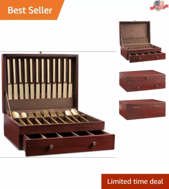 Premium Silverware Storage Box - 15” x 11” - Pull Out Drawer - Kitchen Organizer