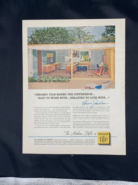 Magazine Ad* - 1955 - Tile Council of America - Mid Century Modern