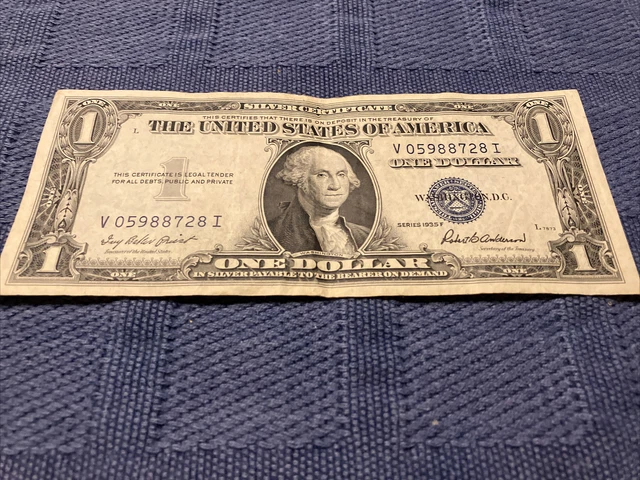 1935 Series F One Dollar Blue Seal Note Silver Certificate Old US Bill $1 Money 3