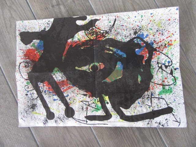 Miro Gran Litografia Original Detras Del Espejo 1973