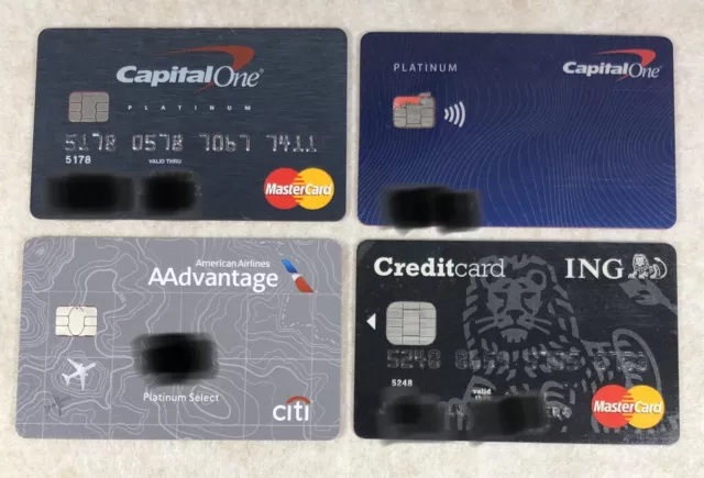 Lot Of 4 Mastercard Credit Card Expired Bank Card Capital One Citi ING