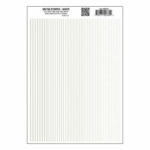 Stripes Dry Transfer Sheet, White Dt - Woodland Scenics MG760