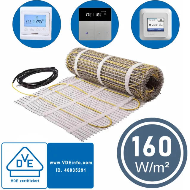 Eléctrico Calefacción por Suelo Radiante 160W 230V Alfombra Calor Azulejos Baño