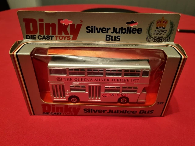 Vintage Dinky Toys Model No  297 Silver Jubilee Bus 1977. Mint