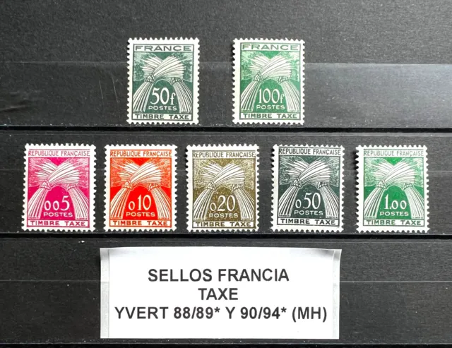 Timbres, Francia France Taxe 1946/1955-1960 Yvert 88/89* Y 90/94**(Mh) Nuevos