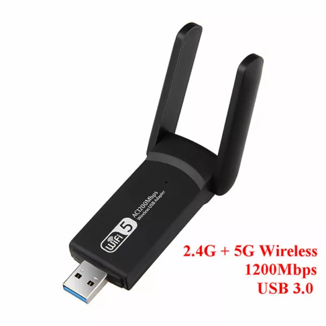 USB 3.0 1200Mbps Wifi Adapter 5GHz 2.4Ghz 802.11AC Antenna Dongle Network Car_d1