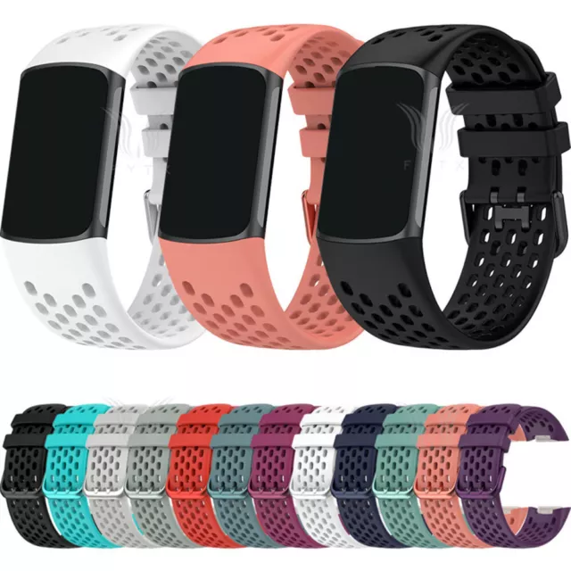 Für Fitbit Charge 5 Weiches Atmungsaktiv Silikon Ersatzband Sport Armband