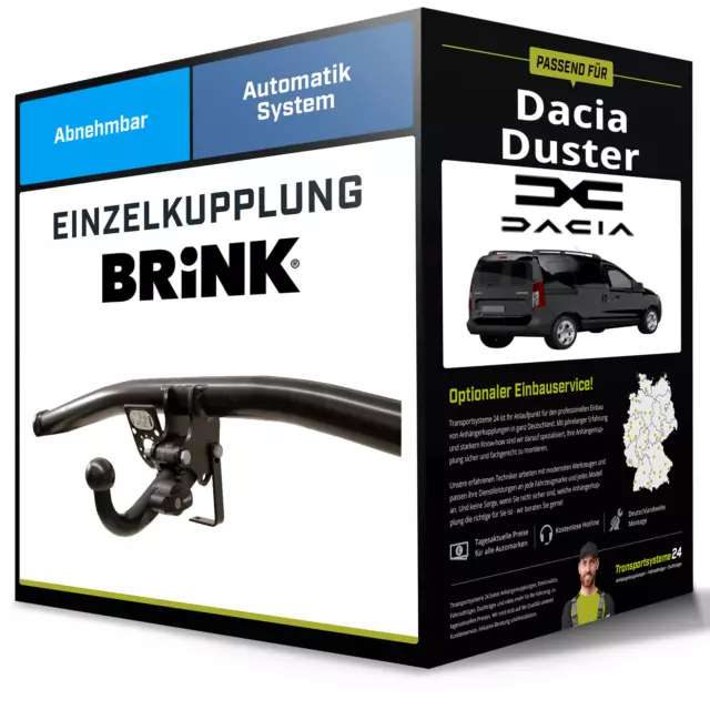 Abnehmbare Anhängerkupplung für DACIA Duster 10- I Phase 1 Typ HS_ Brink NEU