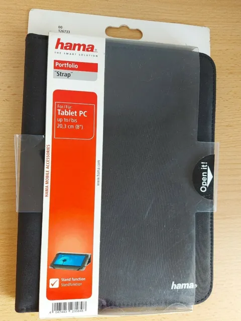 NEU+OVP - HAMA Portfolio "Strap" Hülle für Tablet PC bis 20,3 cm (8") schwarz