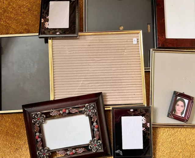 Fab set of 9 mixed size/style/materials vintage photo frames