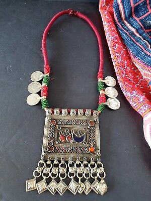 Old Afghanistan Tribal Neckless Local Silver with Coins …beautiful tribal collec
