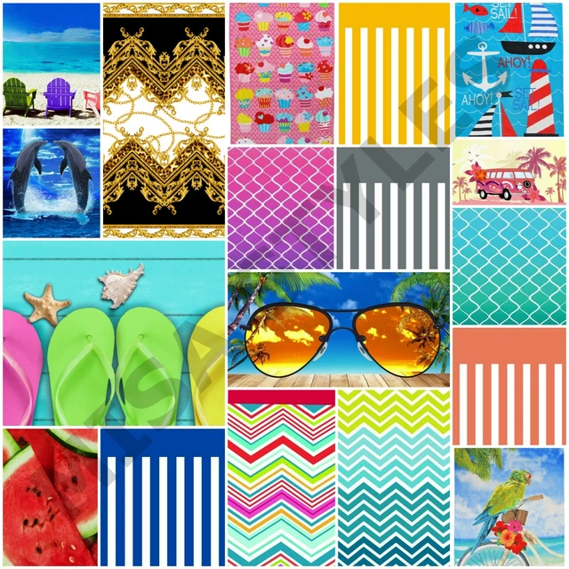 Large Cotton & Microfibre Lightweight Beach Towel Bath Sport Gym Travel Camping