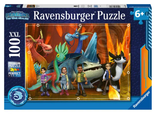 Ravensburger Kinderpuzzle 13379 - Dragons: Die 9 Welten - 100 Teile XXL Dragons