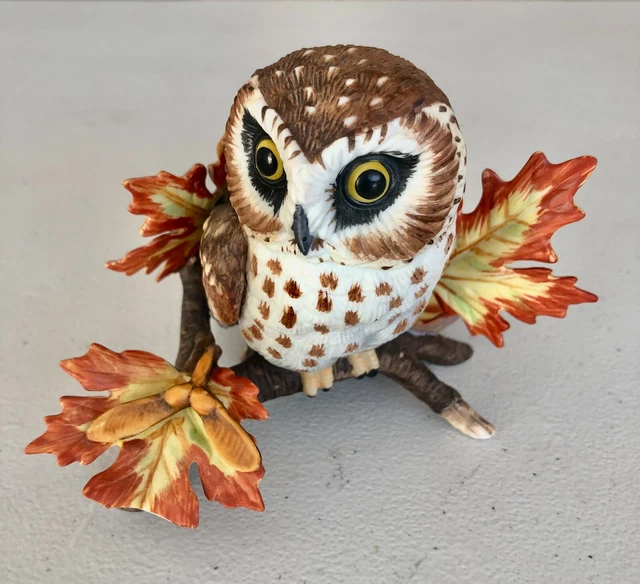 Lenox SAW WHET OWL Garden Bird Porcelain Figurine Vintage 1995