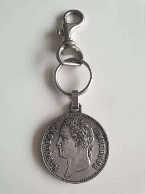 Porte-clés Napoléon Empereur Vintage En Métal Argenté
