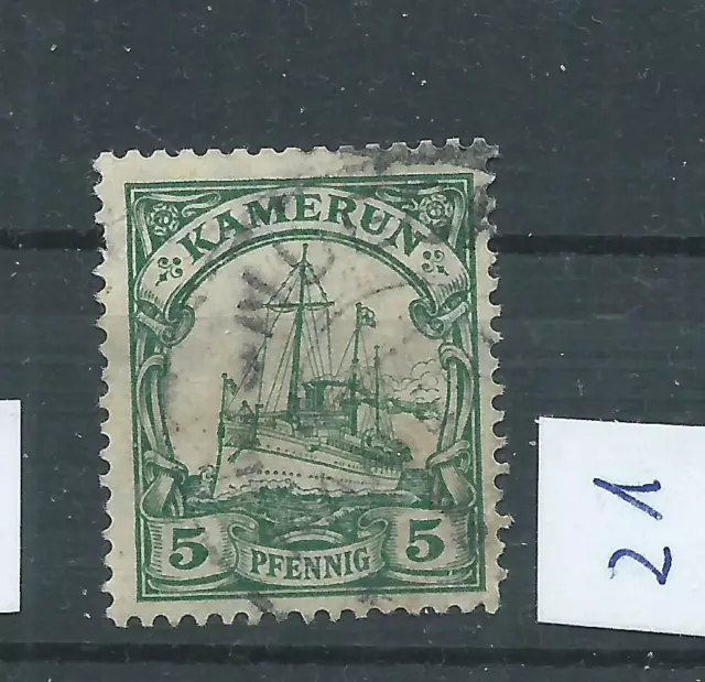 Deutsche Kolonie Kamerun MiNr:21 5 Pfennig gestempelt°  Kaiseryacht