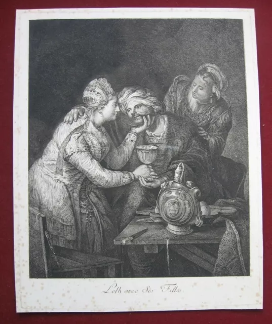 Rembrandt: Lot und seine Töchter 1790/Lot and his Daughters Print Radierung