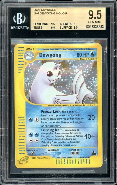2003 Pokemon Skyridge #H6 Dewgong Holo BGS 9.5 GEM MINT