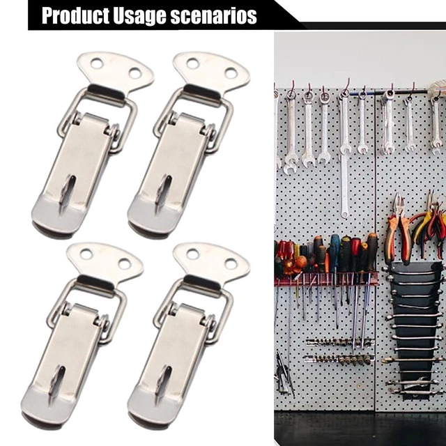 Robusto morsetto a molla in acciaio inox clip astuccio box ribaltabile (4 pz.)