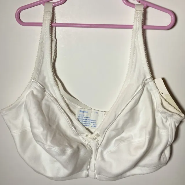 Bestform All Cotton Wire Free New Soft Comfortable Bra 38C White NWT