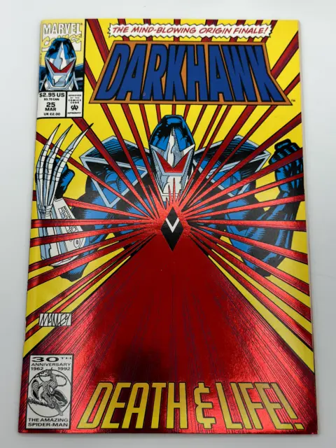 Darkhawk #25 1993 Red Foil Cover Marvel Comic Book NM Fold-Out Poster