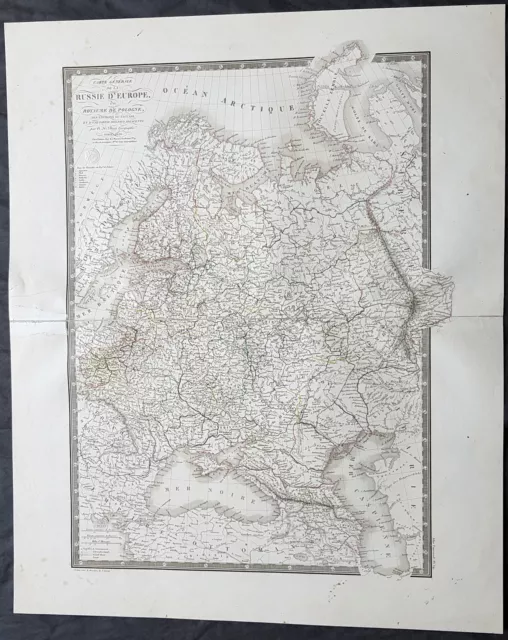 1826 Adrien Hubert Brue Large Antique Map of Russia in Europe