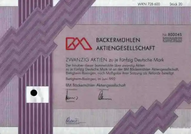 BM Bäckermühlen 1992 Bietigheim Esslingen Jarmen Sickte 1000 DM Bad Oldesloe