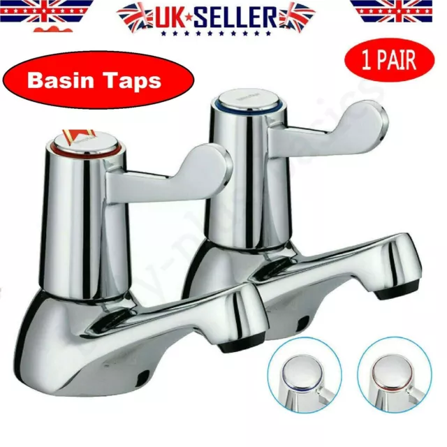 Basin Bathroom Tap Chrome Mixer Sink Taps Modern Brass Waterfall Faucet Pair Uk