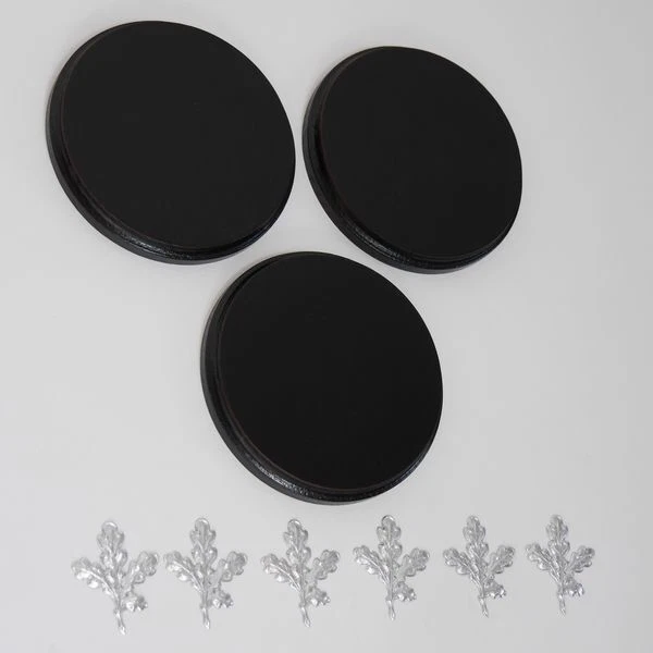 3 Keilerschilder Tablero Keiler Escudo de Trofeo Redondo Oscuro Af 15cm + 6X 3