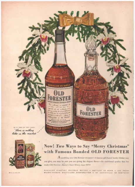 1950 Old Forester Bourbon Whisky Kentucky Brown-Forman Vintage Magazine Print Ad