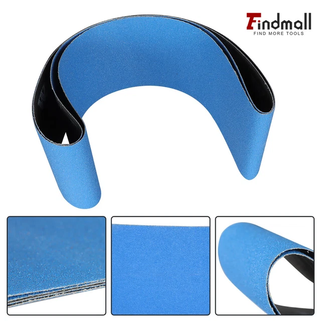 Findmall 2 Pack 6" X 48" 80 Grit Premium Zirconia X-weight Sanding Belts