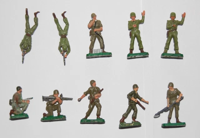 Lot De 10 Soldats Britains En Plomb – Infanterie Britannique, Figurines 1950