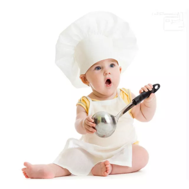 1 set Cute Baby Chef Apron&Hat For Kids Costumes Cotton Blended Chef Photos Prop