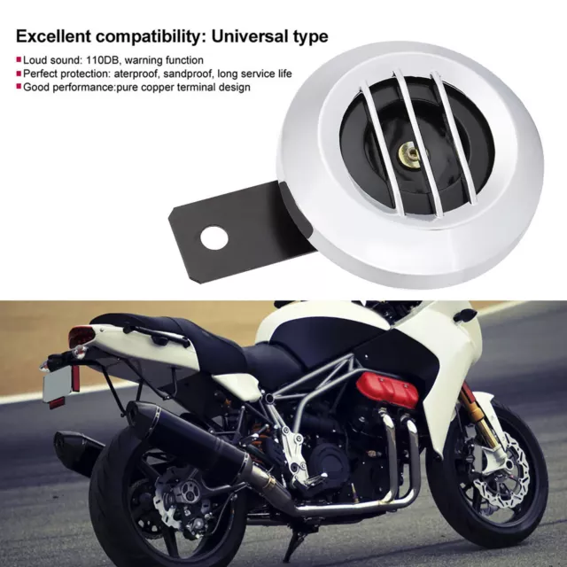 Universal Motorcycle Electric Loud Horn Siren 12V 110DB Waterproof Round Horn 3