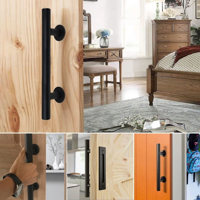 12" Pull and Flush Sliding Barn Door Handle Set Gates Garages Shed Garden Gate