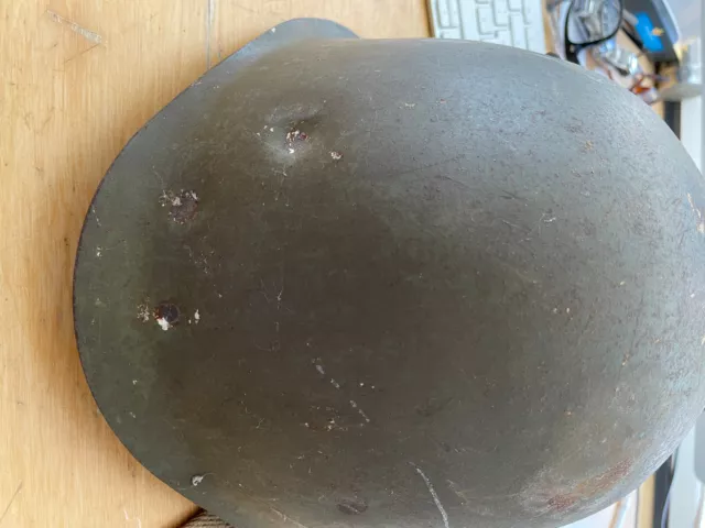 Original sowj. russ. Stahlhelm SSH 39 2. Weltkrieg mit Einschuss Bj. 1940 12