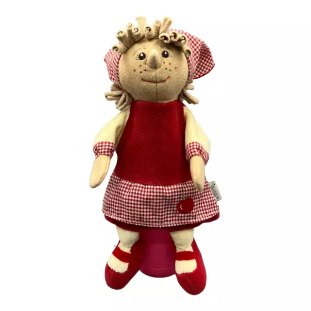 Handpuppe Mädchen von Sterntaler ca. 25 cm groß Rot mit Kopftuch Kirsche Karier 2