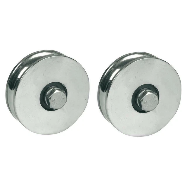 Roue à gorge ronde 120 mm avec 2 roulements à billes - Lot de 2