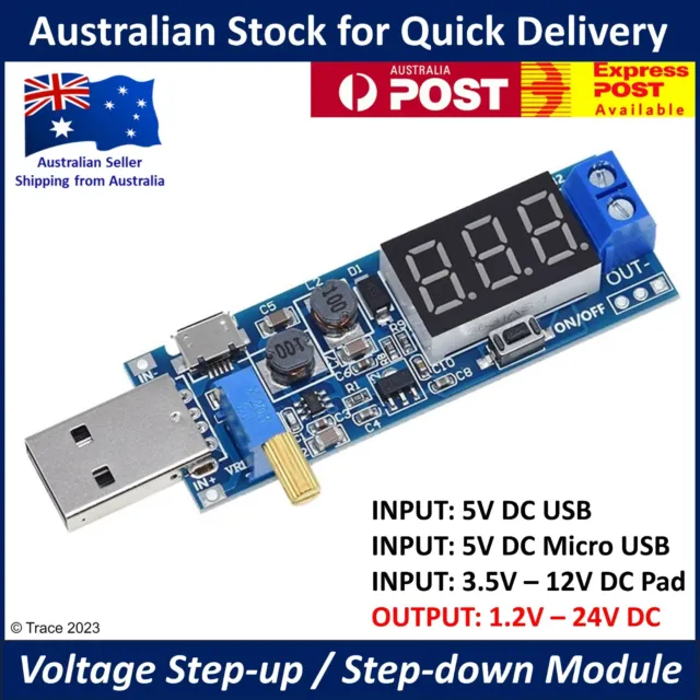USB Step UP / Down Power Supply Module DC 5V to 1.2V / 24V Boost Buck Converter